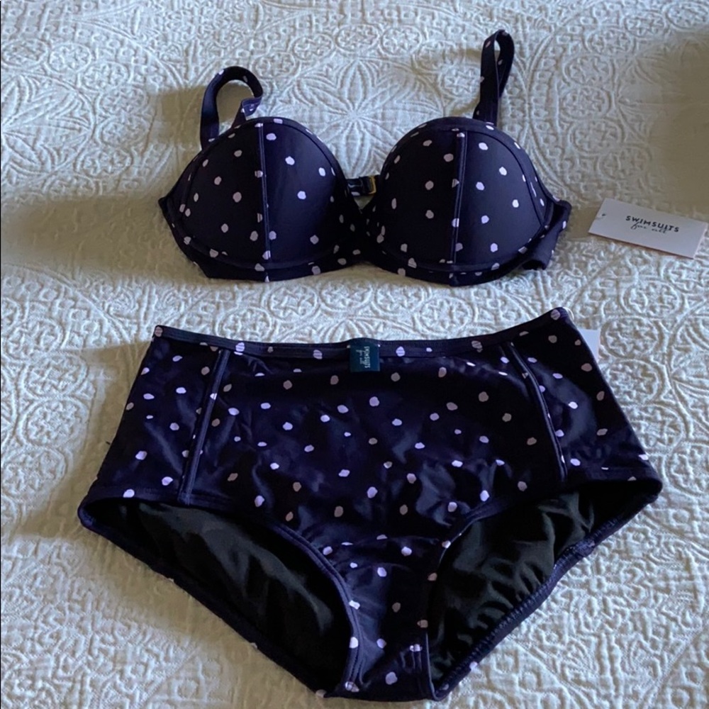 New Purple Poka Dot 2 Piece Bikini